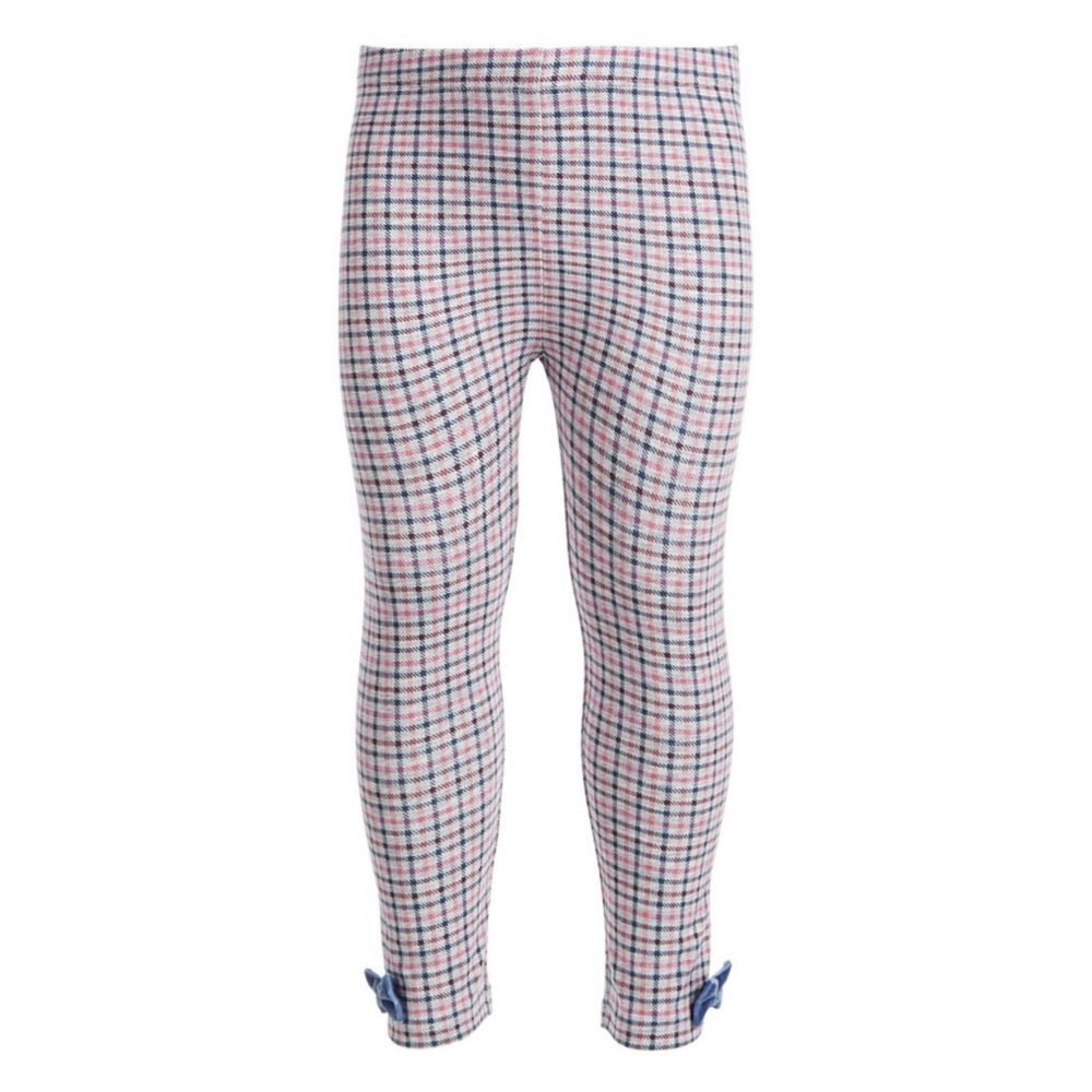 Girls Magenta Pink Navy Blue Plaid Pants Leggings Size 4t